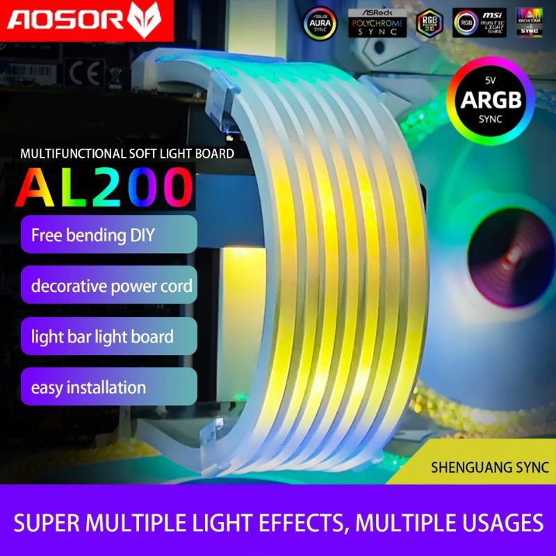 สายแถบแสงเส้นไฟ Coolmoon Aosor AL200 AL 200 A RGB ARGB Sync 5V 3Pin