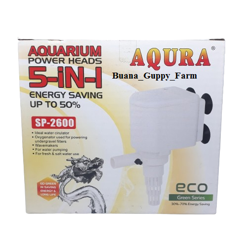MESIN POWER HEAD AQURA 2600 AQUARIUM FILTER / เครื่องปั๊มน้ํา AQURA 2600