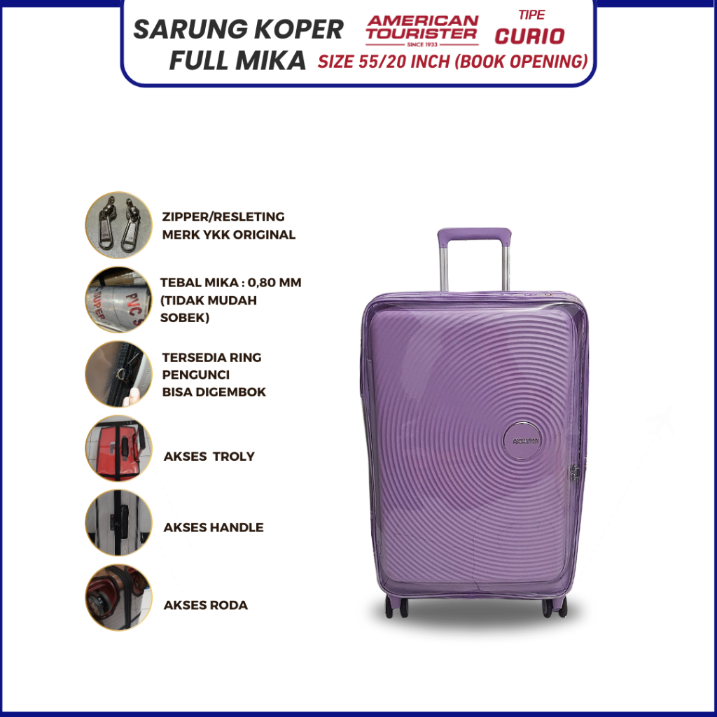 Fullmika American Tourister Curio (BO) ผ้าคลุมกระเป๋าเดินทาง ขนาด 55/20 นิ้ว (เล็ก/แคบิน)