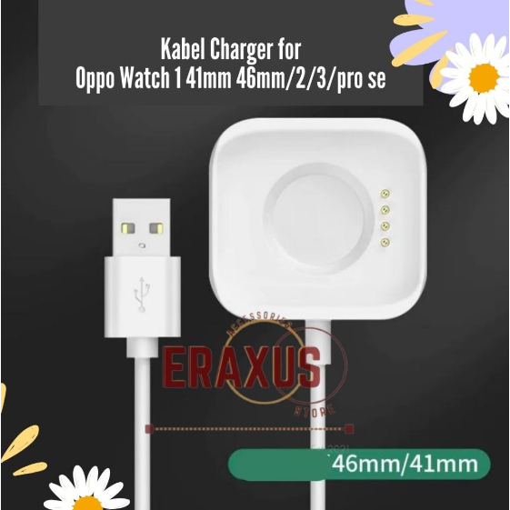 [Eraxus] สายชาร์จสมาร์ทวอทช์ USB แบบแม่เหล็ก สําหรับ OPPO Smartband 2 2022 OPPO Watch 1 41 มม. 46 มม. OPPO Watch 2 3 Pro Se 41 มม. 46 มม.