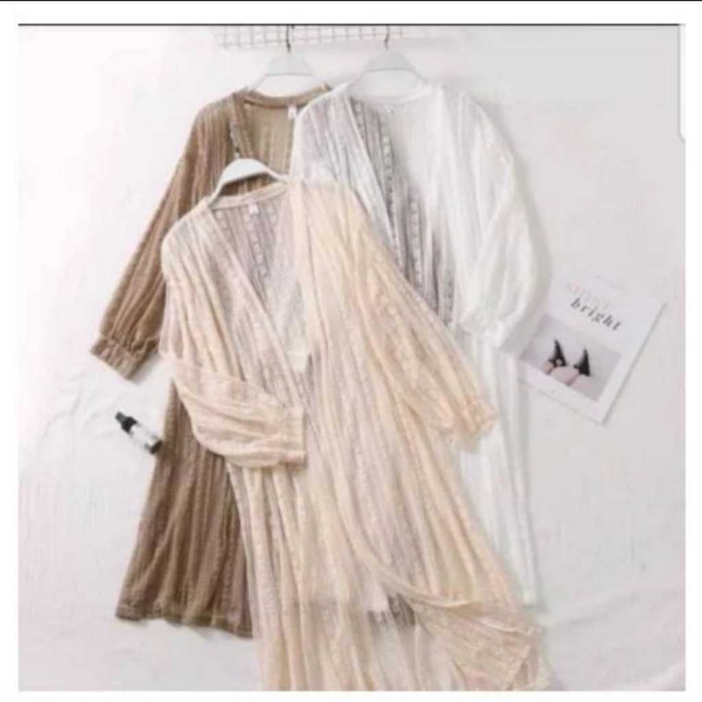 LONG CARDIGAN BRUKAT MALIKA PREMIUM OUTER BRUKAT BALLOON SLEEVE OUTER WOMENS CURRET