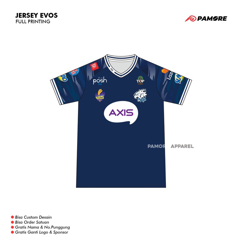 ใหม่ล่าสุด EVOS ESPORT JERSEY 2021 สีฟ้า