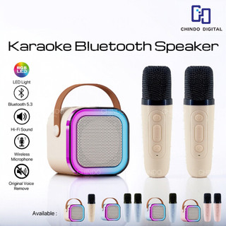 [COD] LED Bluetooth Mini Speaker Karaoke Speaker Portable with MIC MP3 Player Bass Wireless