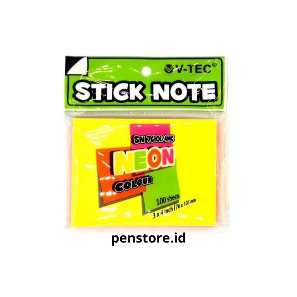 (ชุด) Post It 76x101 V-TEC Jumbo / Sticky Notes SN 76101 100 แผ่น