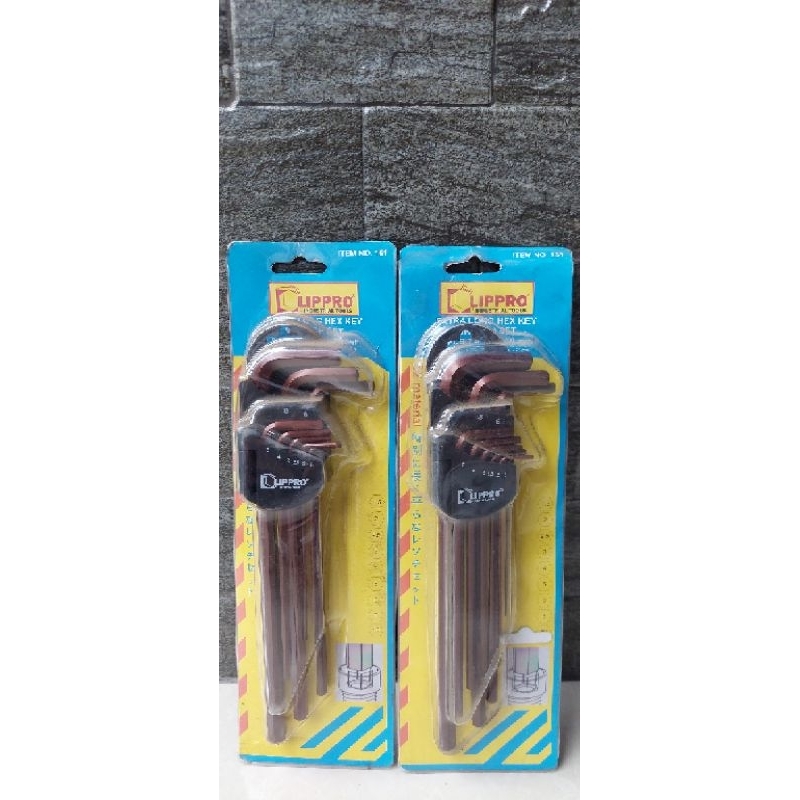 ( LIPPRO ) LONG COMBINATION L-WRENCH SET 9 ชิ้น 168M 168LS LIPPRO