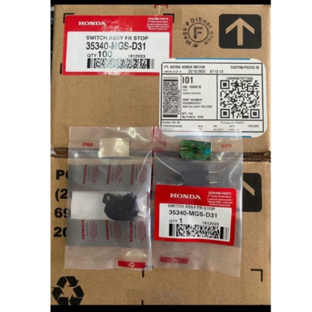 สวิตซ์เบรกขวา pcx 150/160, cb 150, cbr 150 35340-MGS-D31 AHM ORI