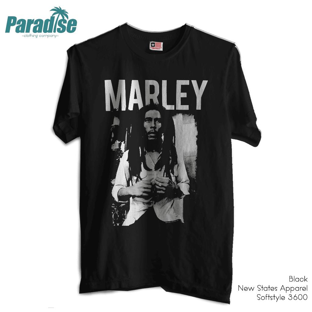 เสื้อยืด พิมพ์ลาย Paradise Bob Marley Moslem