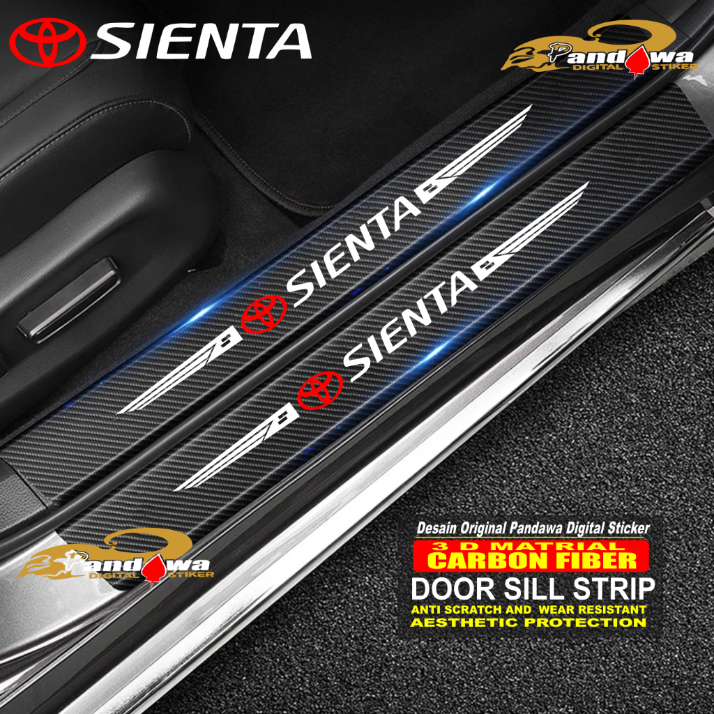 9 ชิ้นรถ 3d สติกเกอร์คาร์บอน toyota sienta 3d สติกเกอร์คาร์บอนป้องกันจากที่วางเท้า