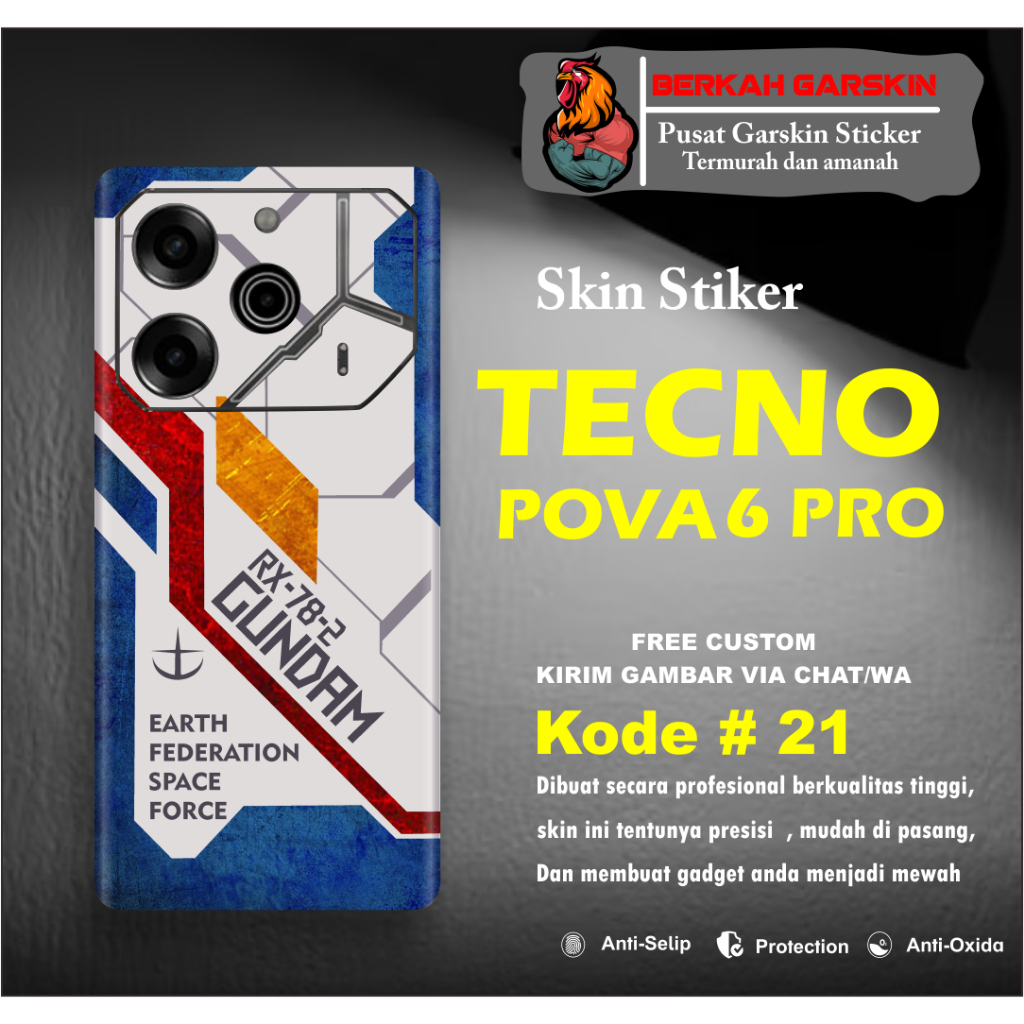 เนื ้ อหา 2 ชิ ้ น ] สติ ๊ กเกอร ์ Garskin Techno Pova 6 pro Motif 21-25 สามารถขอรูปภาพได ้