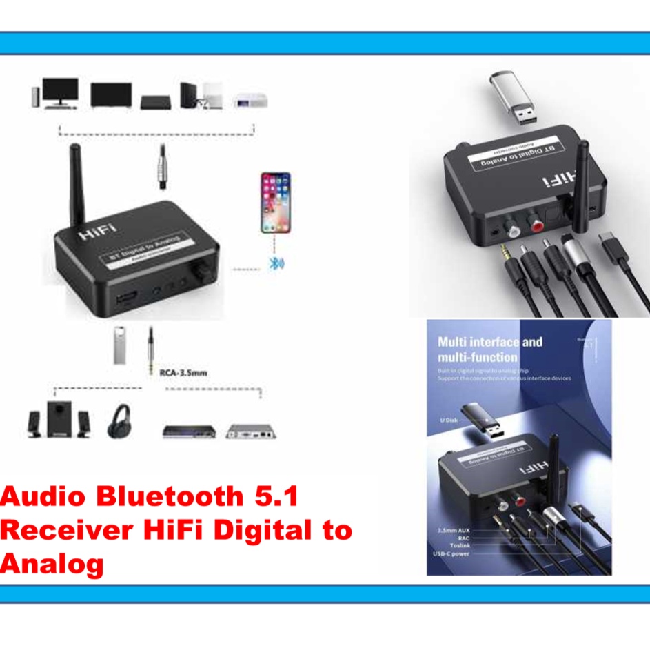 เสียงล ่ าสุด Bluetooth 51 Receiver HiFi Digital เป ็ น Analog VAORLO DAC BLSB35 Smooth