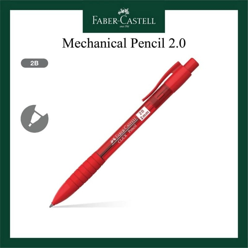 Faber Castell Mechanical Pencil 2.0 2B บาร ์ สีแดง