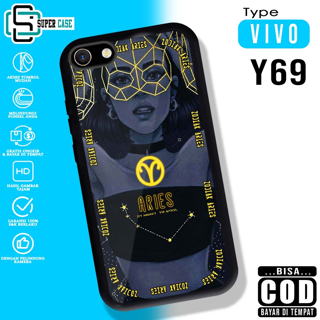 เคส VIVO Y69 SuperCase Motif [ ZDK ] เคสมือถือกระจกเคลือบเงาแบบกําหนดเอง Softcase กระจกเคลือบเงา CAN