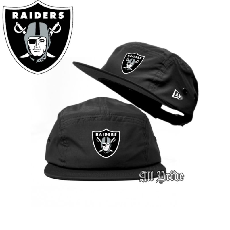RAIDERS หมวก 5 แผง - หมวก Snapback ห้าชั้น หมวกผู้ชาย Distro - หมวกกีฬากลางแจ้งลําลอง NFL