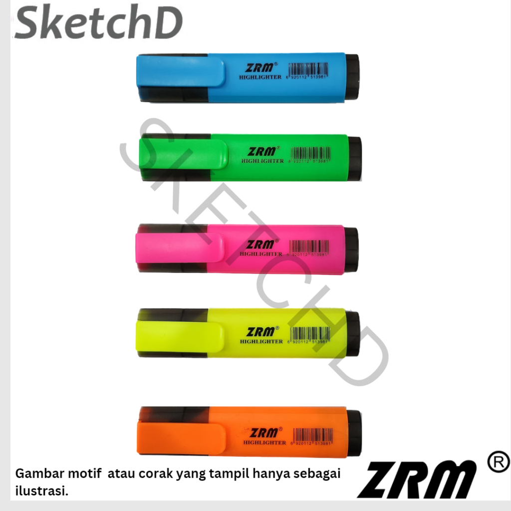 HIJAU ปากกาเน้นข้อความ ZH-103 ZRM Marker สีส้ม เขียว เหลือง น้ําเงิน ชมพู