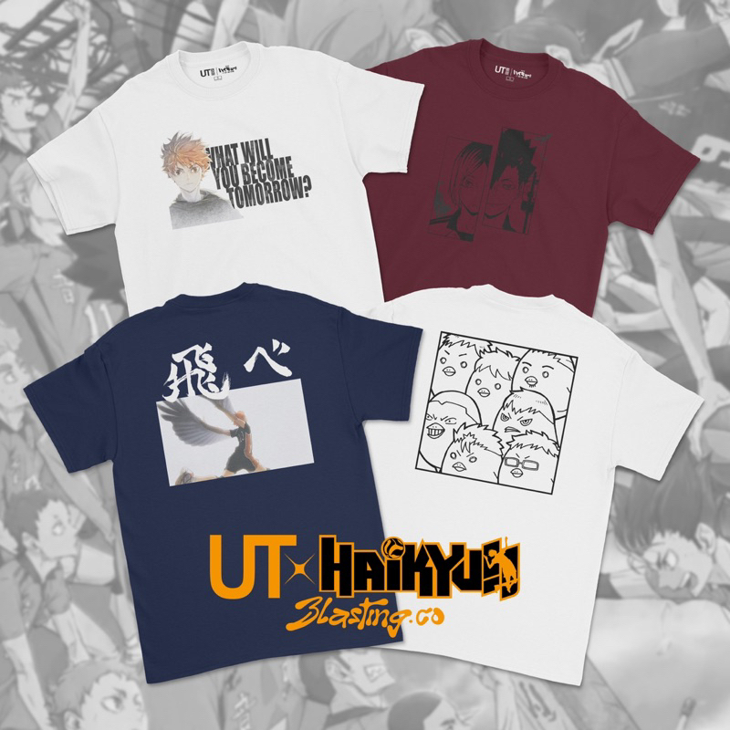 Uniqlo X HAIKYUU | เสื้อยืดกราฟิก Ut | ฮินาตะ โชโย | คาเงยามะ | คาราสึโนะ | เสื้อยืดอนิเมะ | สตรีทแวร์