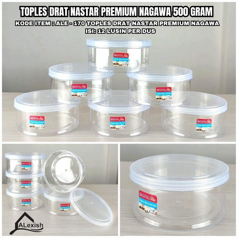 12 ชิ้น Nagawa Premium Nastar Dart Jars 500 กรัม/ขวดเค้กพลาสติกหนา