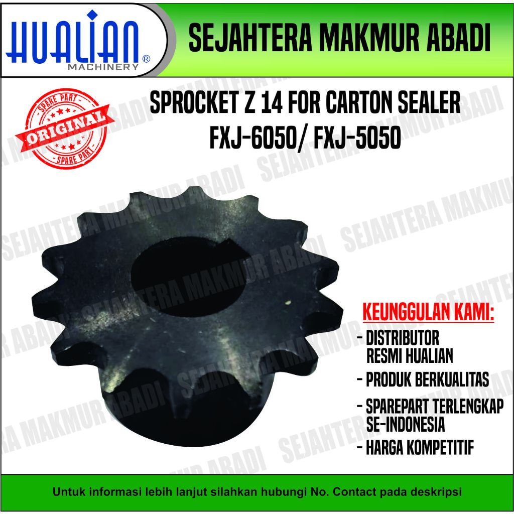 Sprocket Of Upper Motor (Z = 14) สําหรับเครื่องซีลกล่อง FXJ 5050 / FXJ - 6050