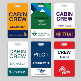 Lugagge Tag Aircrew แท็กกระเป๋าเดินทาง SA Airlines CABIN CREW unOfficial Tag กระเป๋าเดินทางแขวนชื่อที่กําหนดเองซาอุเดีย Air Asia Thai