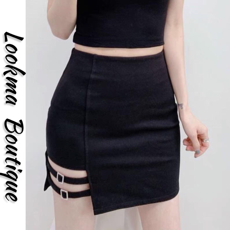 Lm boutique~ (S-XXL) บอดี้คอน SKIRT STRIP SKIRT 04BS04