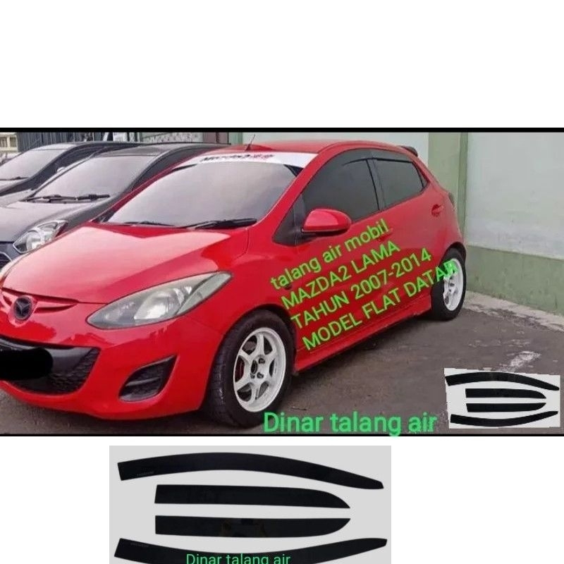 Mazda 2 HATCHBACK รางน้ํารถ 2007-2014 FLAT MODEL FULL 4 ประตู