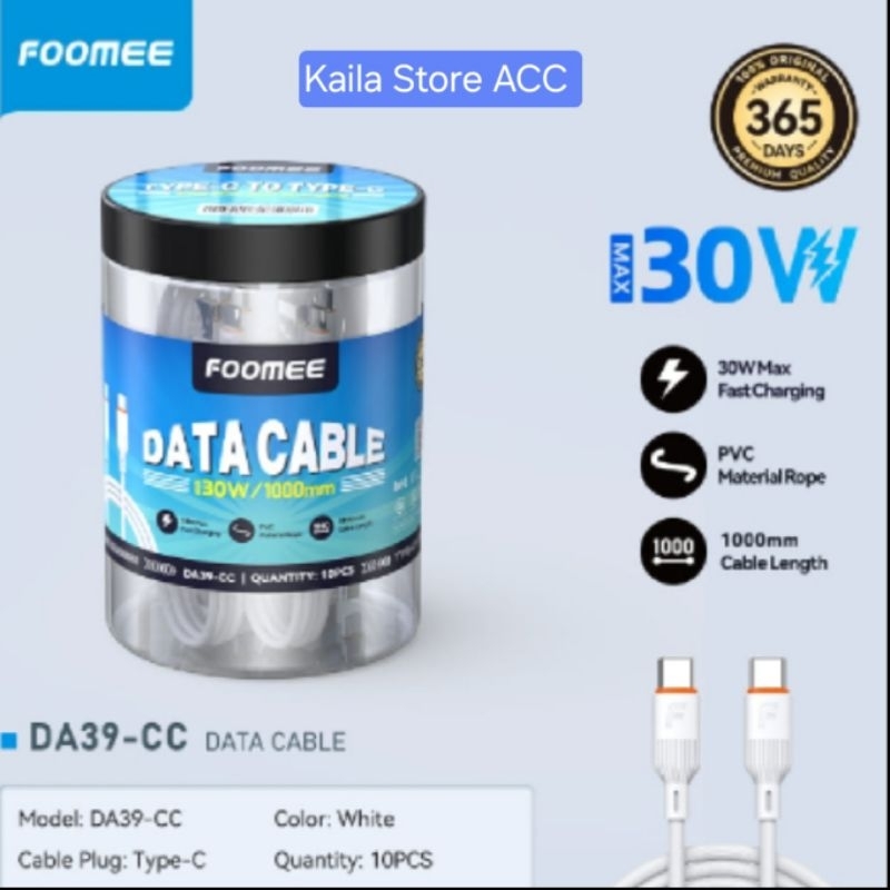 Foomee DA39 Cable C to C 30w Fast Charger, data Cable C to C Fast Charging 1 Jar