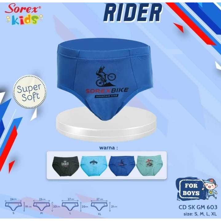 12 ชิ้น Sorex Kids Boy GM605 GM603 Super Soft Triangle Boys ชุดชั้นใน -GTA0538