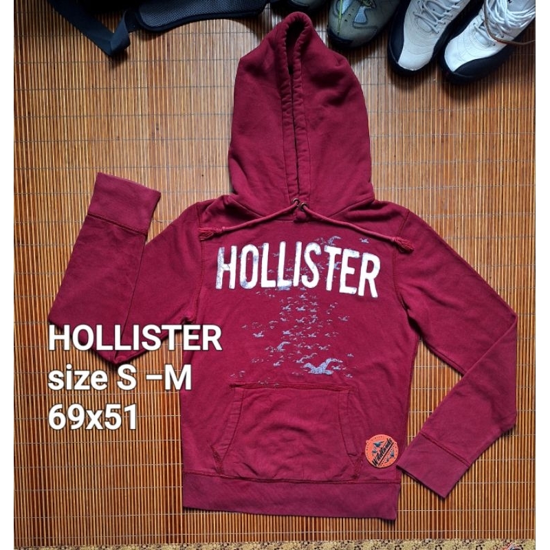 HOLLISTER Hoodie Pull Over Maroon Sweater