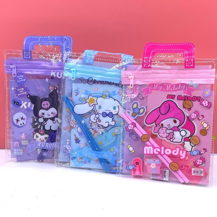ATK ชุด 7in1 PENCIL ชุด CHARACTER ASTRONAUTS DINO KUROMI CHINAMOROL MELODY 7 IN 1 PENCIL BOX Kuromi