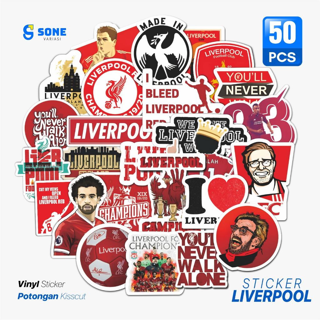 [50 ชิ้น] สติ๊กเกอร์ความงาม LIVERPOOL ไวนิลแล็ปท็อปกันน้ําตกแต่งกระเป๋าเดินทางไดอารี่ (Unit)