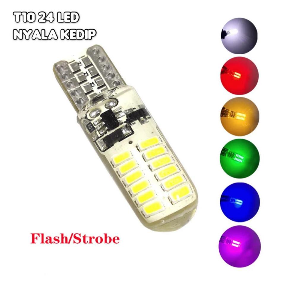 T10 24 LED 12V/24V ไฟเมืองกระพริบ
