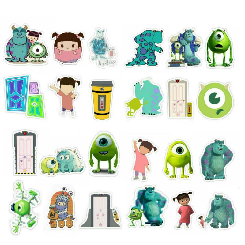 สติ๊กเกอร์ 60 ชิ้น MONSTER INC | สติ๊กเกอร์มหาวิทยาลัยมอนสเตอร์ | สติ๊กเกอร์ซัลลี่ | สติ๊กเกอร์ไมค์ 