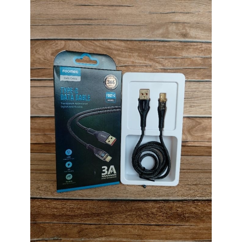 FOOMEE FD121-C Data Cable Type-C Led Indicator Design Fast Charging 3A