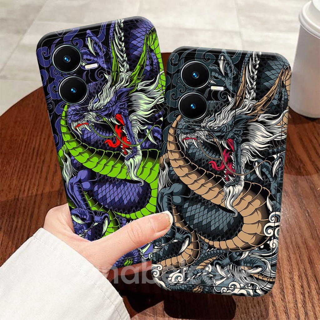 HP Softcase VIVO Y22/Y22S/Y35/Y36 4G/5G/Y27S/Y27 4G/Y27 5G/Y16/Y19 Cool Trend Dragon Wallpaper - Viv