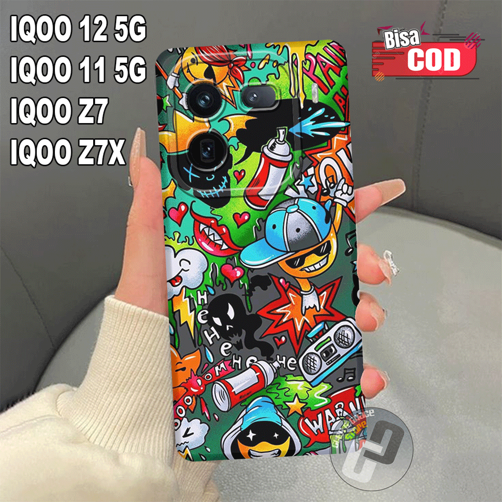 G38- Case Pro Camera IQOO 12 5G - วัสดุยางยืดหยุ่น - IQOO 11 5G Case - IQOO Z7-IQOO Z7X-ART Motif