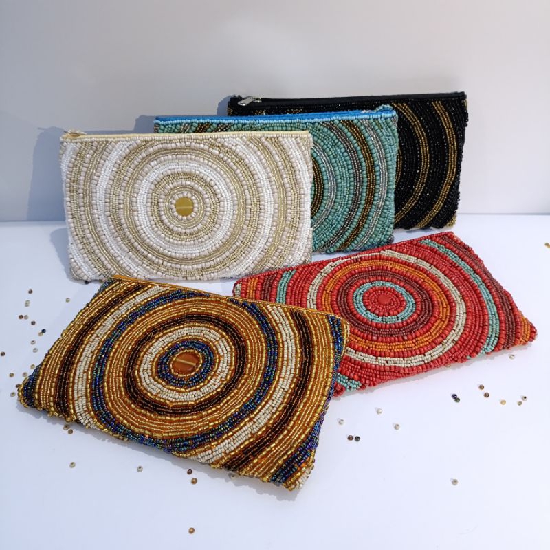 Kadijah Craft Hypoallergenic Bead Wallet 20x12 cm Elegant Womens Clutch Wallet