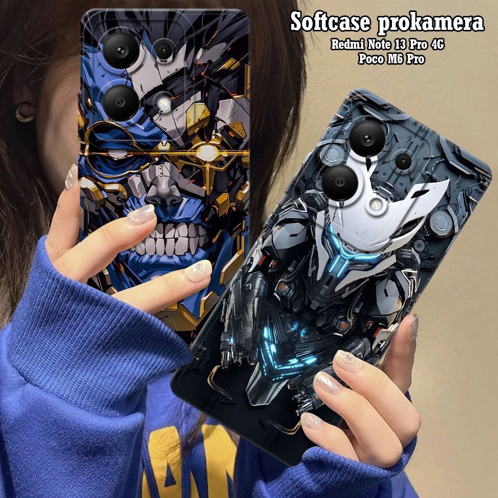 เคส Redmi Note 13 Pro 4G - Poco M6 Pro Silicone Pro Camera Robot Motif (DS01)