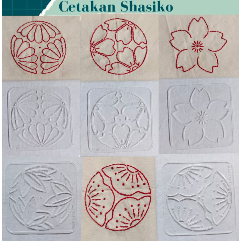 Sashiko แม่แบบอะคริลิคปักญี่ปุ่น motif 4