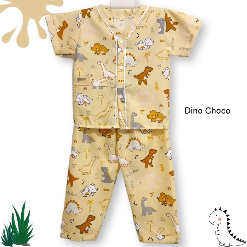 Mda Pyjamas Boys Short Sleeve Age 1-12 Years Dino choco motif