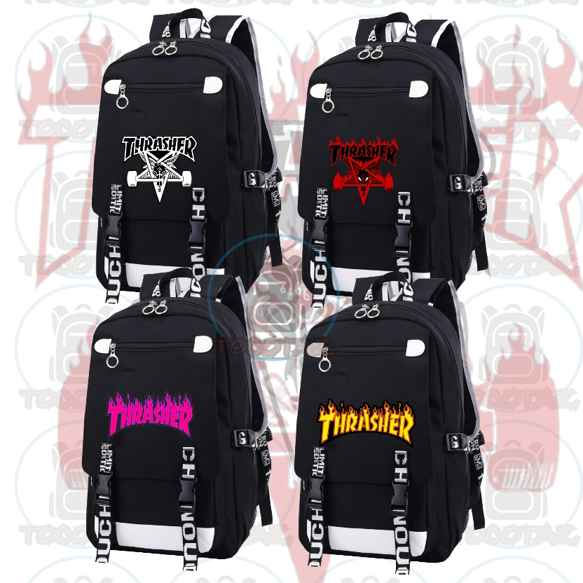 Tocotaz Casual School Backpack โรงเรียนอนุบาล Elementary Middle School Thrasher Magazine Logo เท่มาก