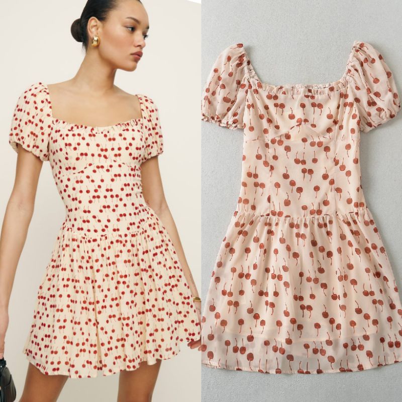 SoftBeige Cherry Mini Dress 75290