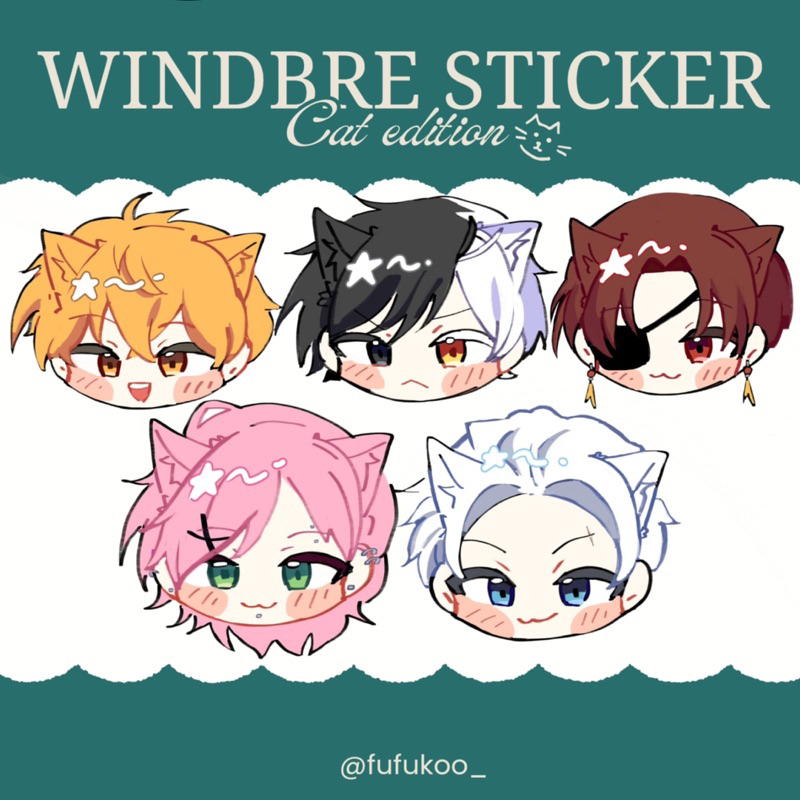WINDBREAKER/BOFURIN CAT STICKER DIE CUT
