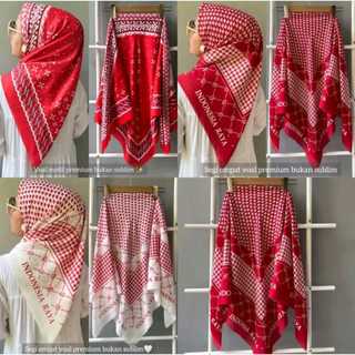 HIJAB VOAL MOTIP BENDERA MERAH PUTIH/ KERUDUNG 17 AGUSTUSAN