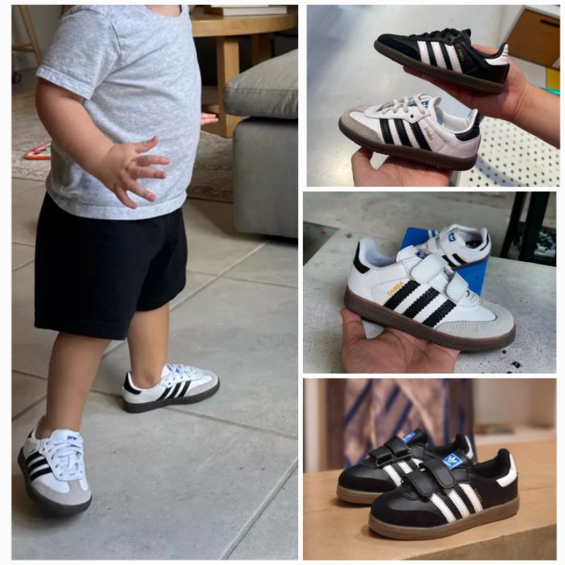 Adidas samba baby kids รองเท้าผูกเชือกและกาว