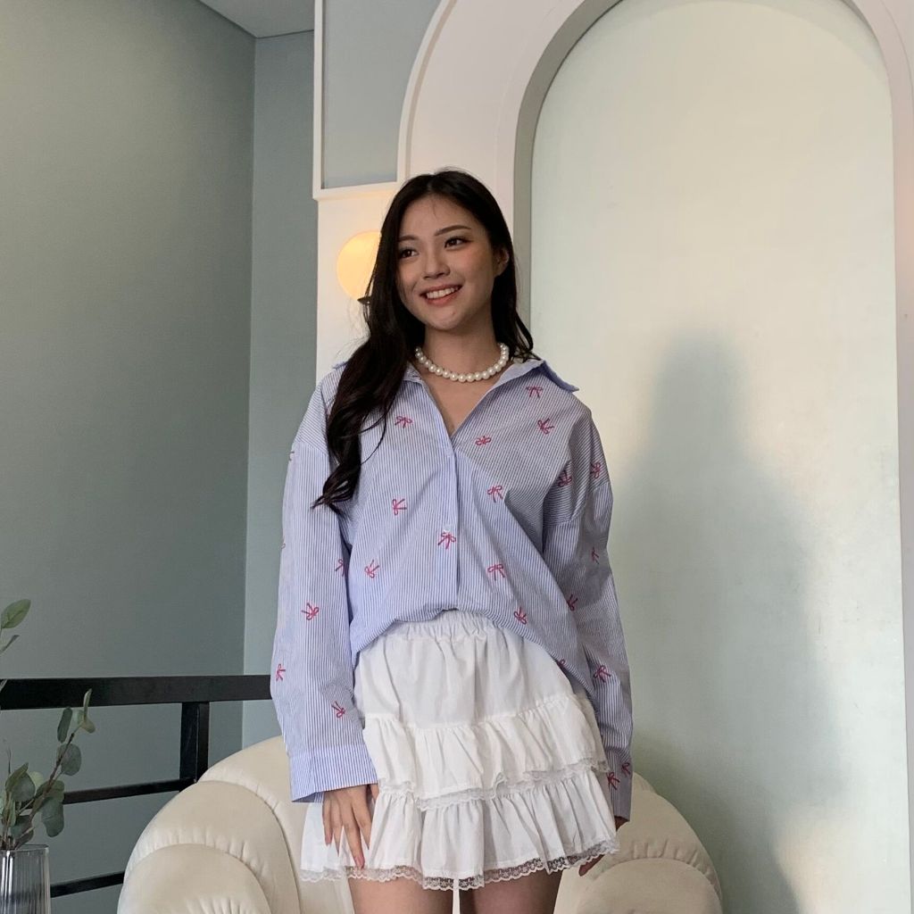 [ 7DAYS Apparel ] SW Top 6001 เสื้อแขนยาวมีฮู้ดผ้าฝ้ายริบบิ้น