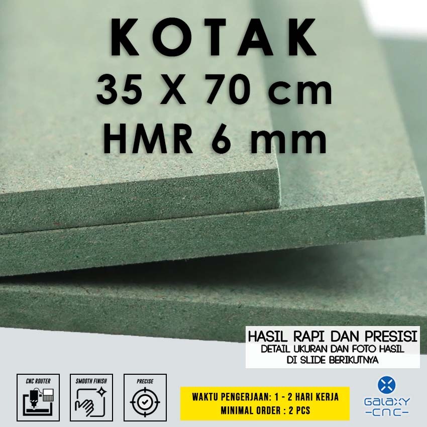 กล่อง HIJAU 35 x 70 ซม. - 6 มม. HMR - บอร์ด HMR / บอร์ด MDF สีเขียว