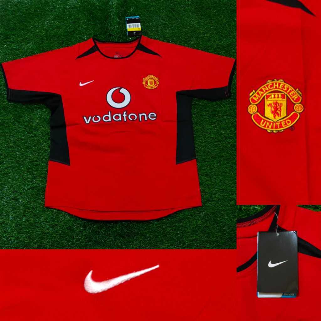 เสื้อฟุตบอลย้อนยุค RETRO MANCHESTER UNITED MU HOME VODAFONE 2002/2003 VINTAGE CLASSIC