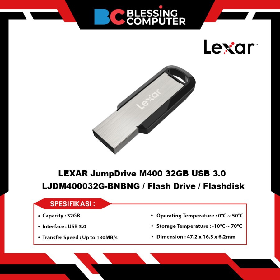LEXAR JumpDrive M400 64GB USB 3.0 LJDM400064G-BNBNG / แฟลชไดรฟ์ / แฟลชดิสก์