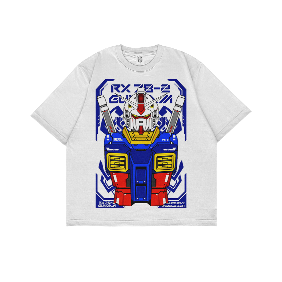 เสื้อยืด GUNDAM RX 78-2| เสื้อยืด OVERSIZE สีขาวสไตล์ Y2K VINTAGE BOOTLEG GRUNGE | ผู้ชาย ผู้หญิง ผู