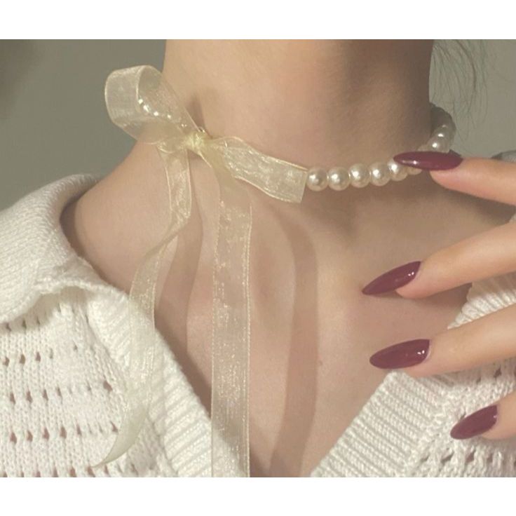 RIBBON IVORY พร้อมสร้อยคอไข่มุก