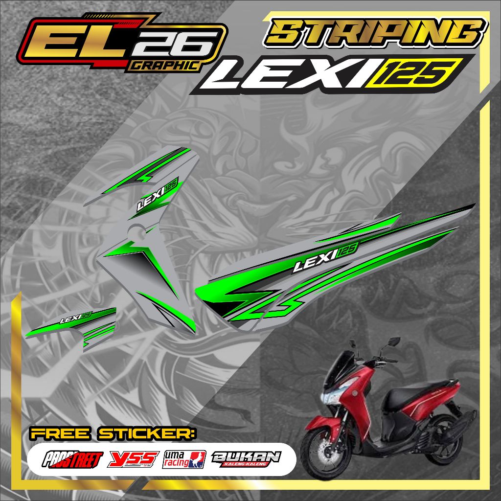 สติ๊กเกอร์258 STRIPING YAMAHA LEXI 125 - สติ๊กเกอร์ YAMAHA LEXI 125 SIMPLE RACING MOTIF